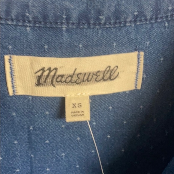 Madewell Blue, button down Shirt,  NWT, XS - Picture 2 of 6